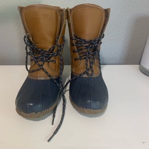 Lands End Womens 489250 Lined Duck Boots Ankle size 6.5 B